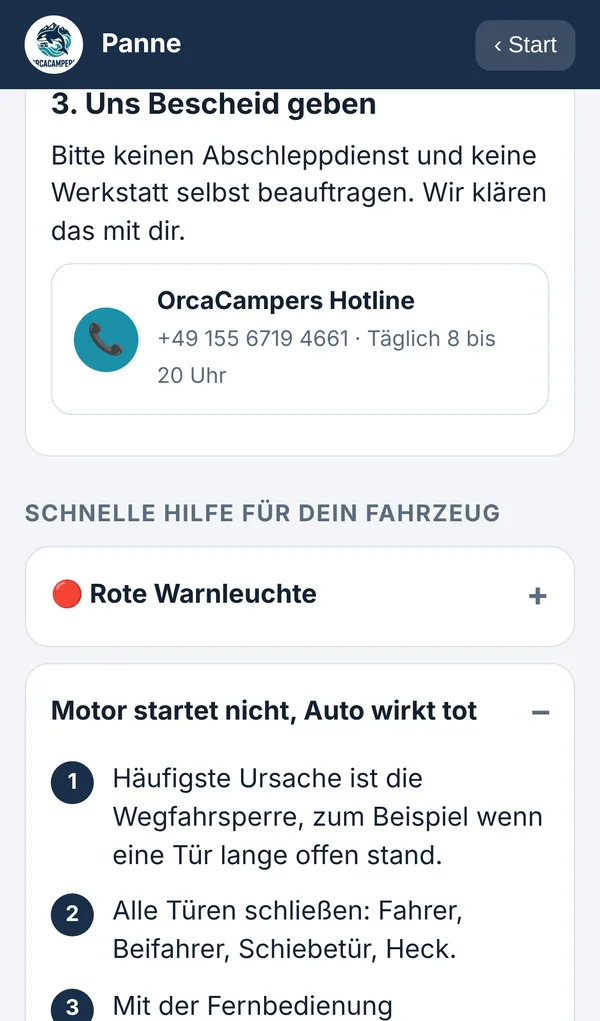 Pannenhilfe mit Schritten für die Wegfahrsperre beim Ford Transit