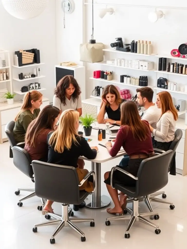 A salon team looking overworked and stressed, highlighting the need for efficiency improvements and better resource allocation.